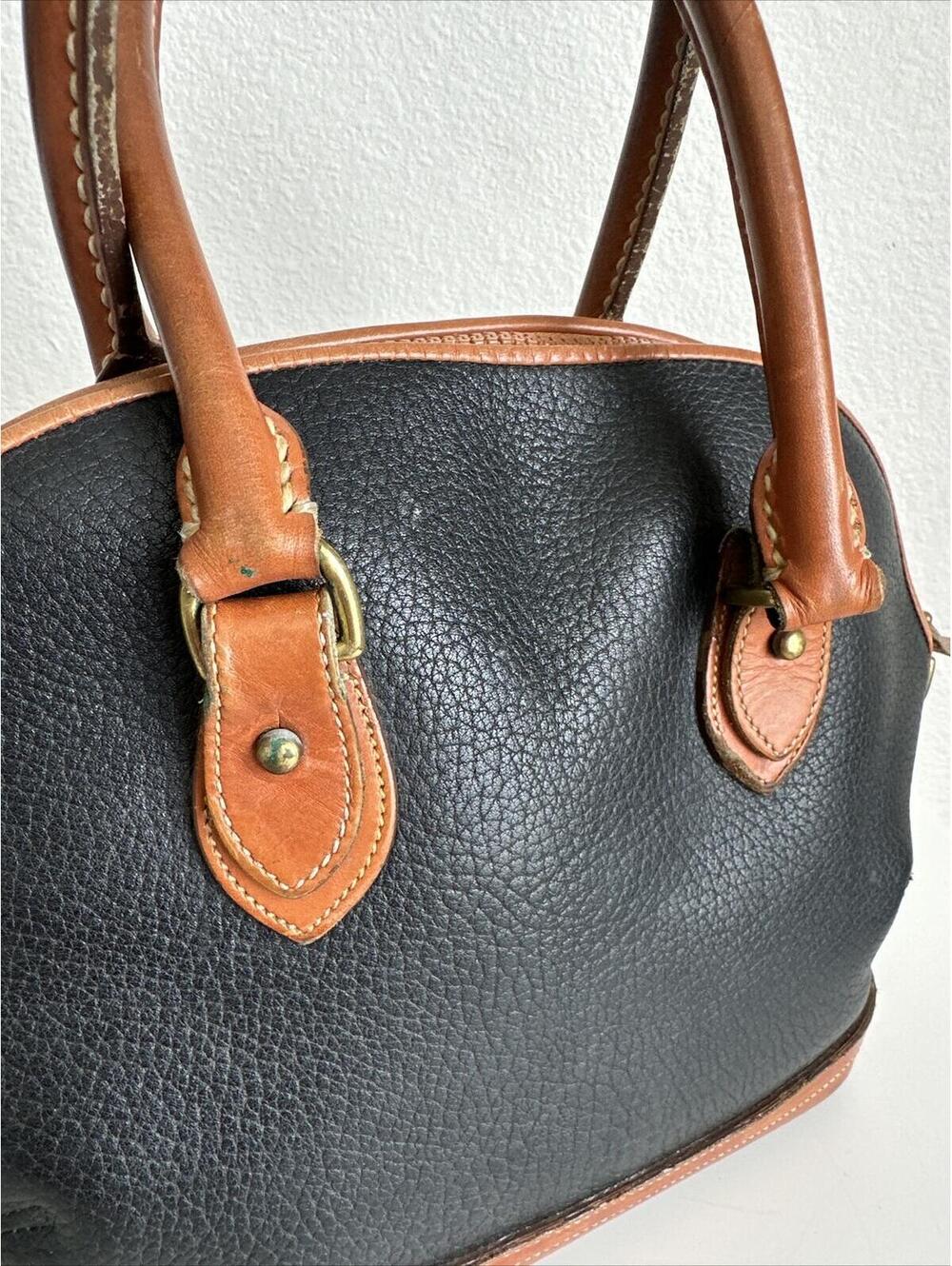 Vintage Dooney and Bourke D&B Norfolk All Weather Leather Satchel Handbag Purse - Picture 12 of 13
